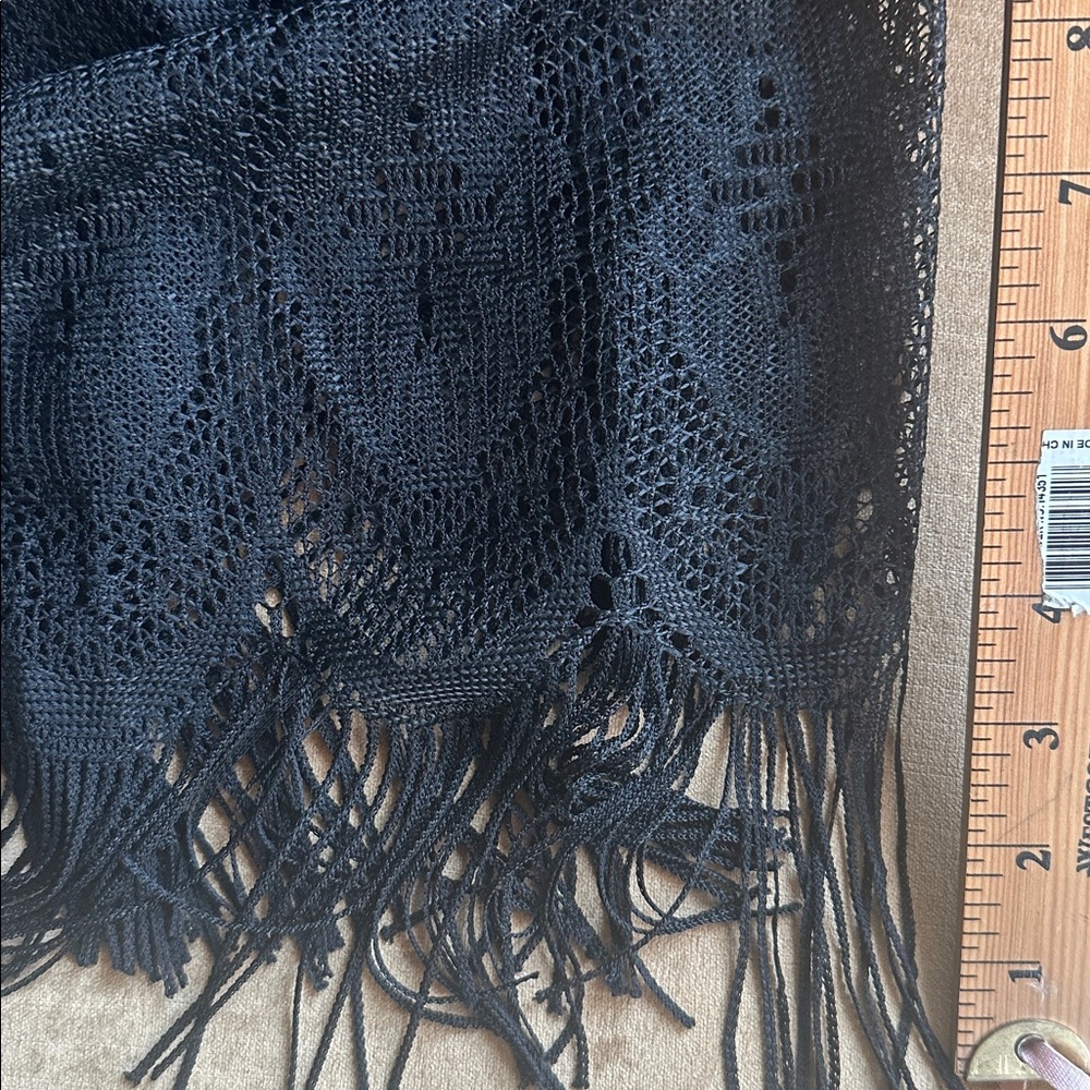 Lined Lace fabric  Rayon Mix Cocktail Party Little Black dress Fringes hem - Picture 14 of 16